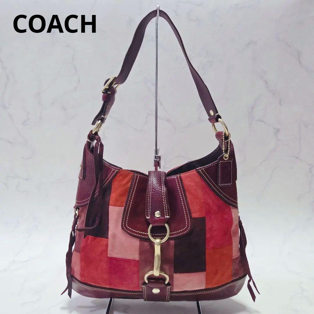 Coach patchwork suede leather bag Y2K - メルカリ