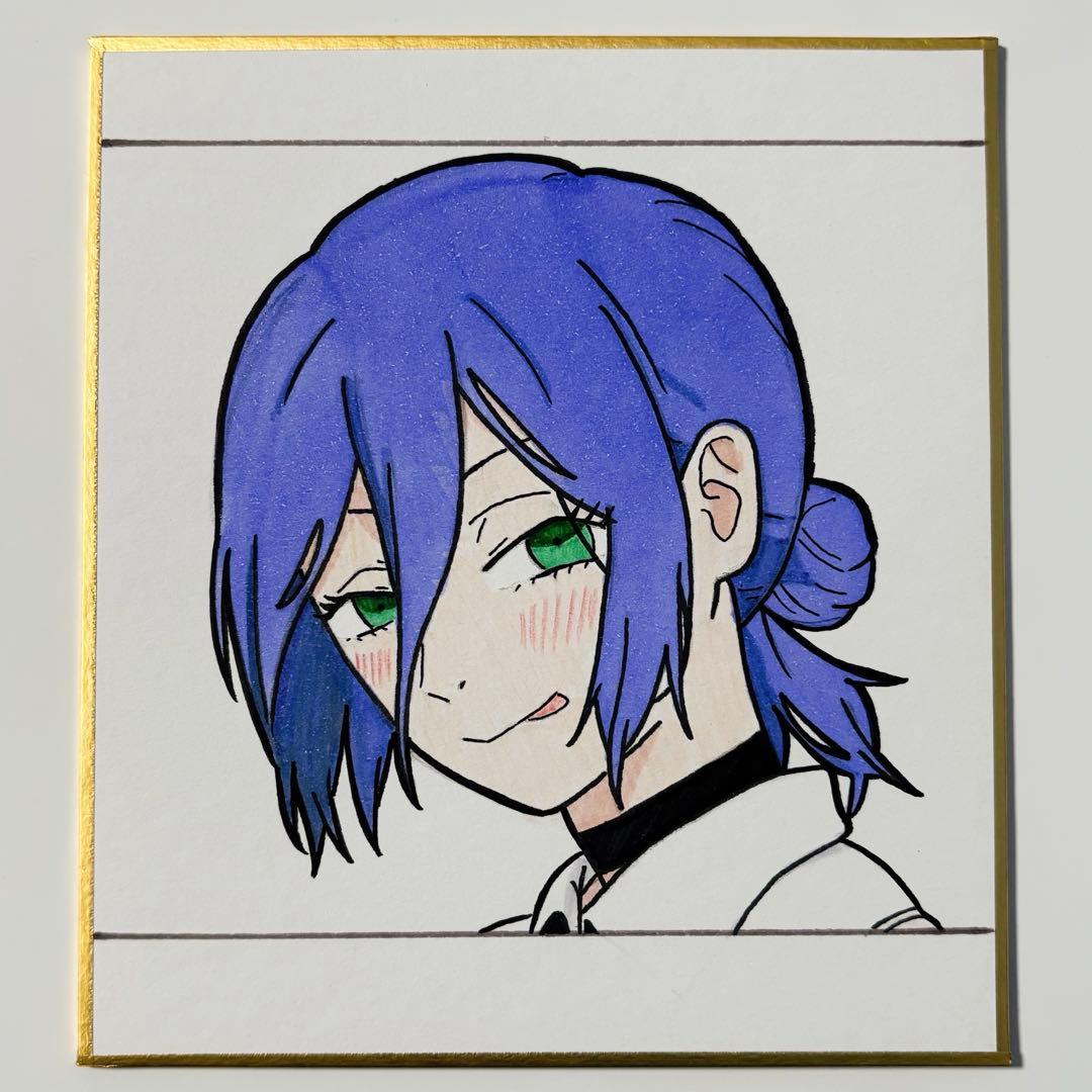 チェンソーマン レゼ 色紙 手描きイラスト ファンアート - メルカリ