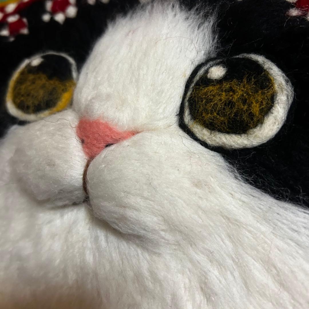 映える✨】羊毛立体フェルトトートバッグ カラフル 猫好き 猫バッグ A4