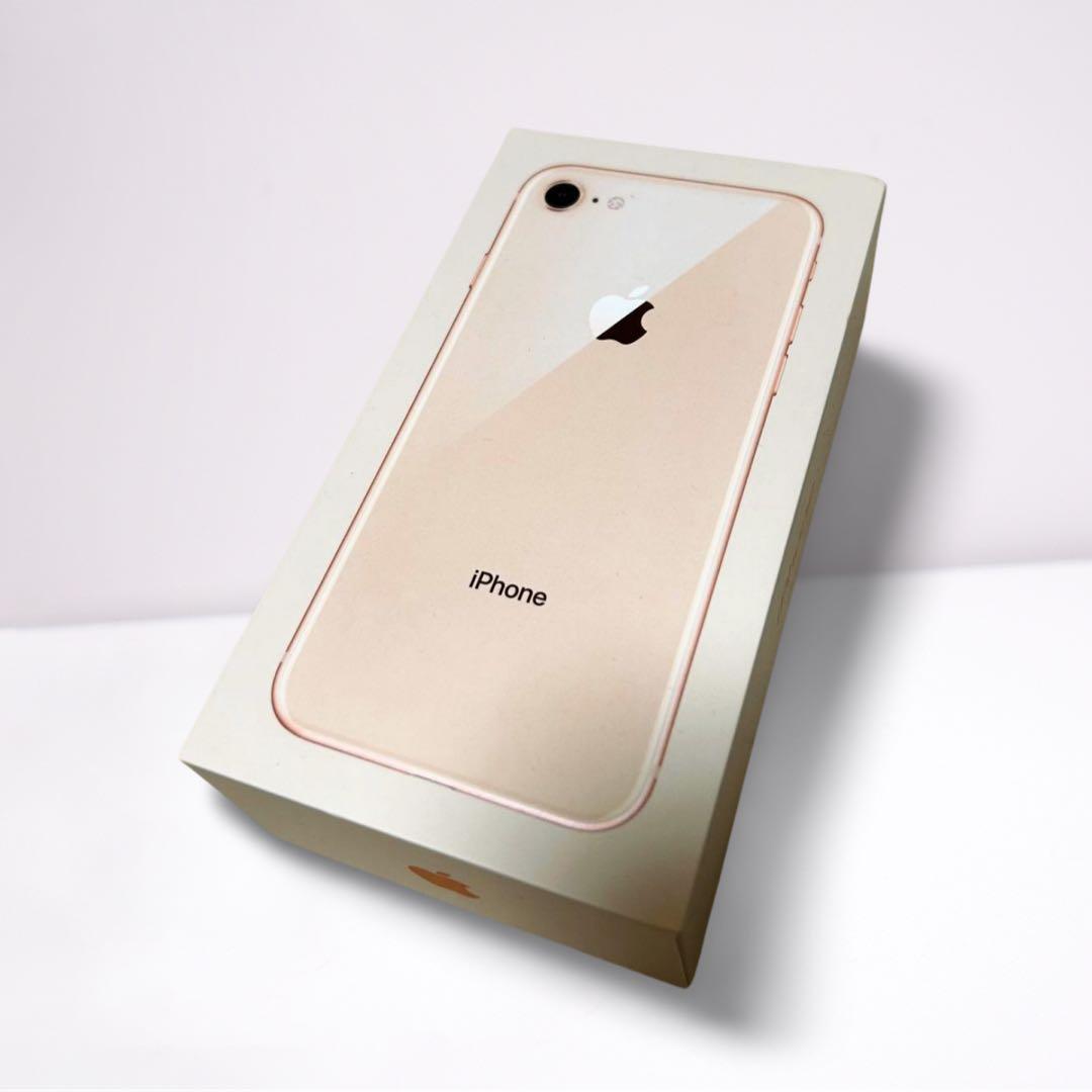 iPhone8 64GB ゴールド SIMフリー 箱付 イヤホン未使用 画面ヒビ