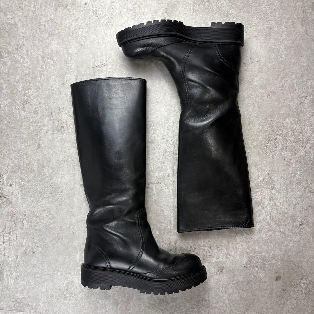 PRADASPORTS プラダスポーツ レザー ロングブーツ 39 ラグソール