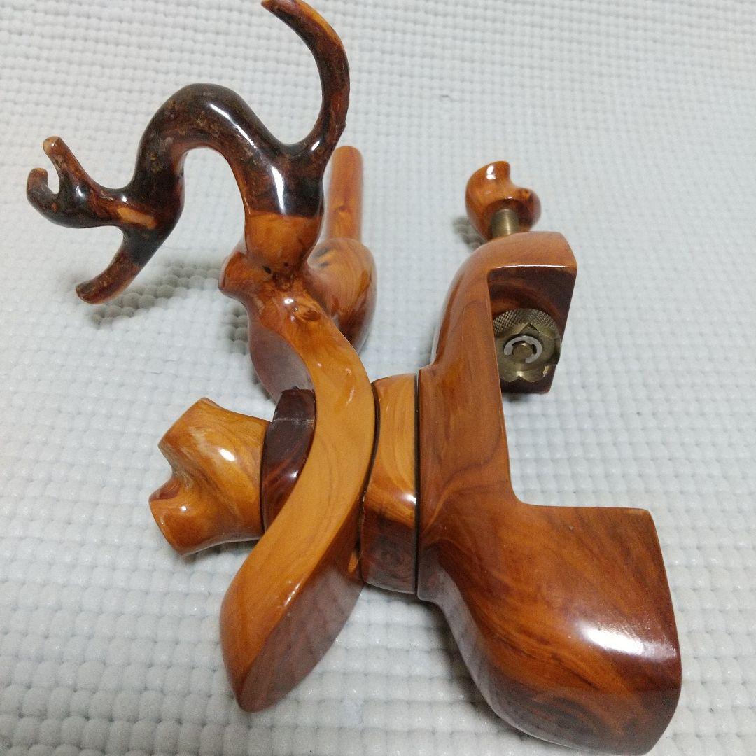 有働印〈19cm弓型万力＆竿枕〉初期？檜葉？ 一部補修 NCNR