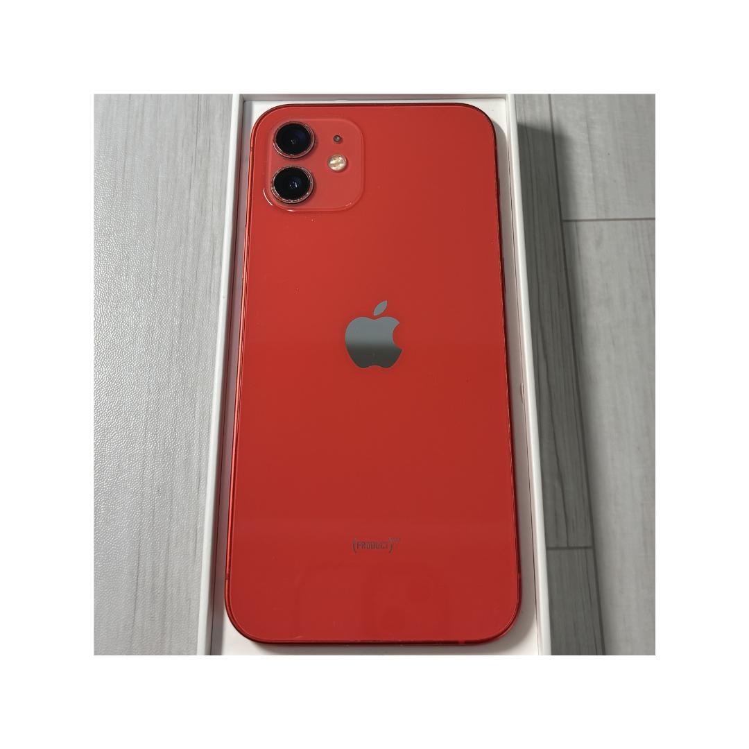 iPhone 12 RED 128GB SIMフリー 新品バッテリー - メルカリ