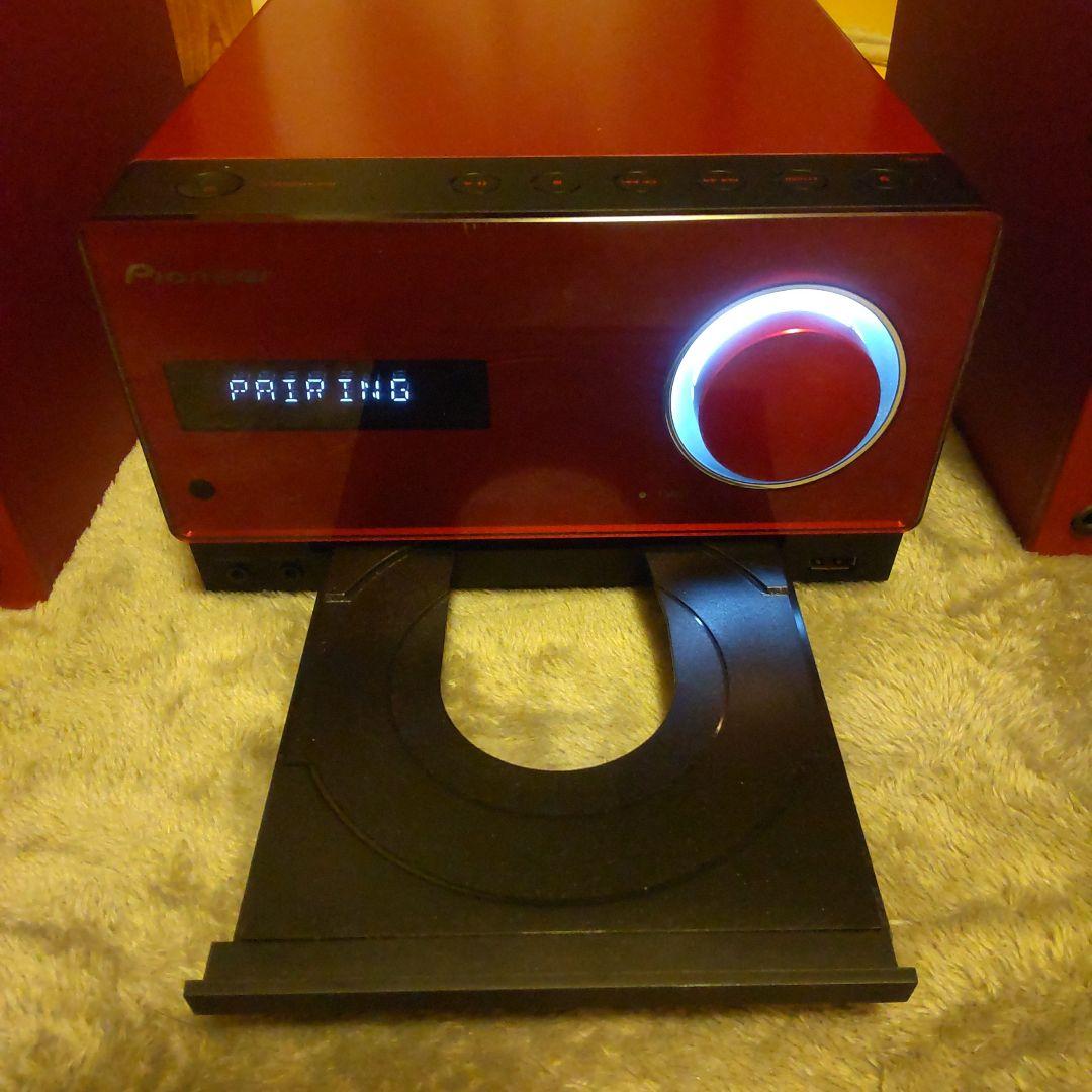 Pioneer ミニコンポ 赤 リモコン付き CM32 - メルカリ