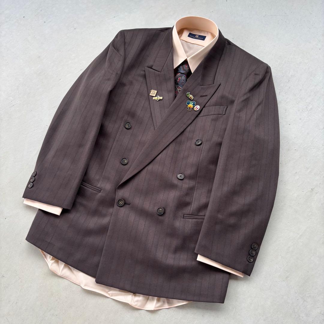 90s☆ヴィンテージ】5点セットアップ ダブルスーツ ダークブラウン