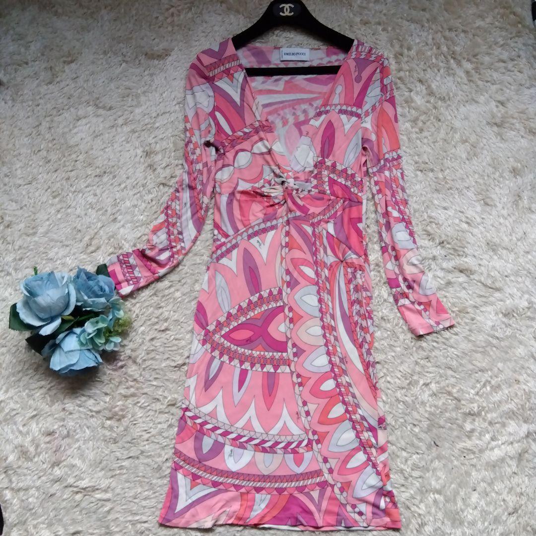 華麗♡エミリオプッチ ワンピース プッチ柄 ピンク PUCCI 36 - メルカリ