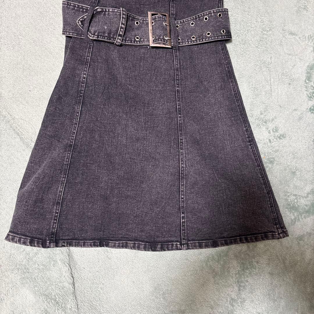 pium ピウム ぴうむ デニムワンピース クロステープベルトミニ