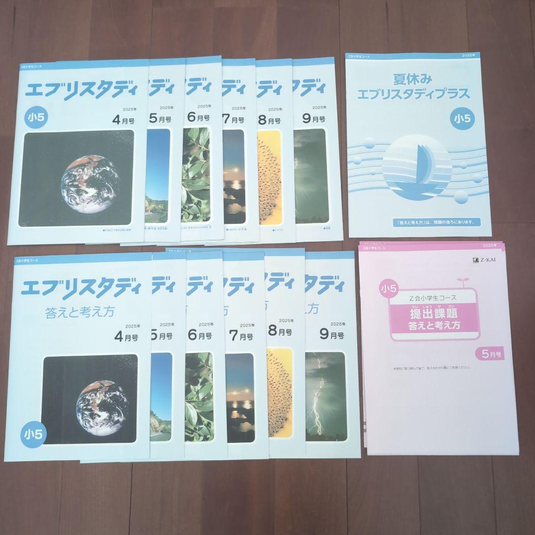 Z会 エブリスタディ 小5 算数 ハイレベル 2025年 4月号〜9月号 セット Z会 小5 エブリスタディ 2024年4月-2025年3月 最新版