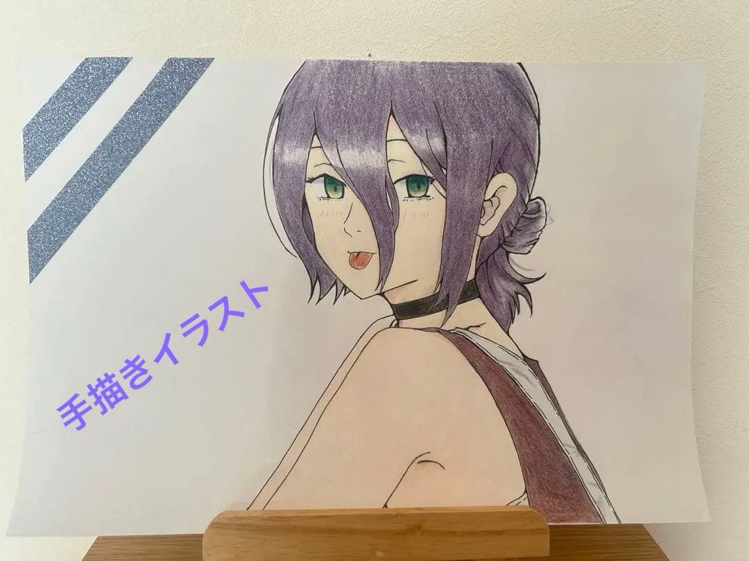 チェンソーマン】 レゼ 手描きイラスト ファンアート - メルカリ