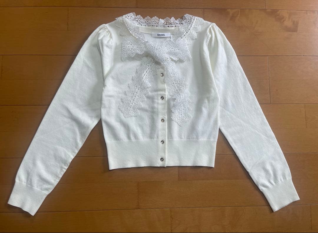 スナイデル レースボウタイカーディガン ウサギオンライン限定 白