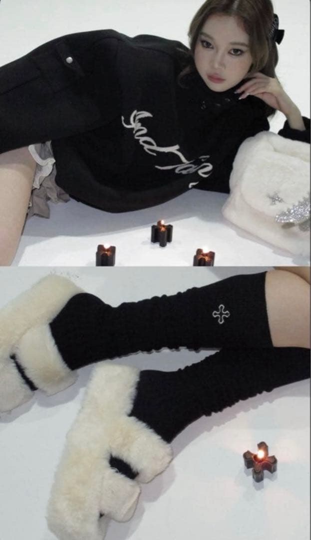 andwang Fluffy Fleece Set ブラック フリースセット - メルカリ