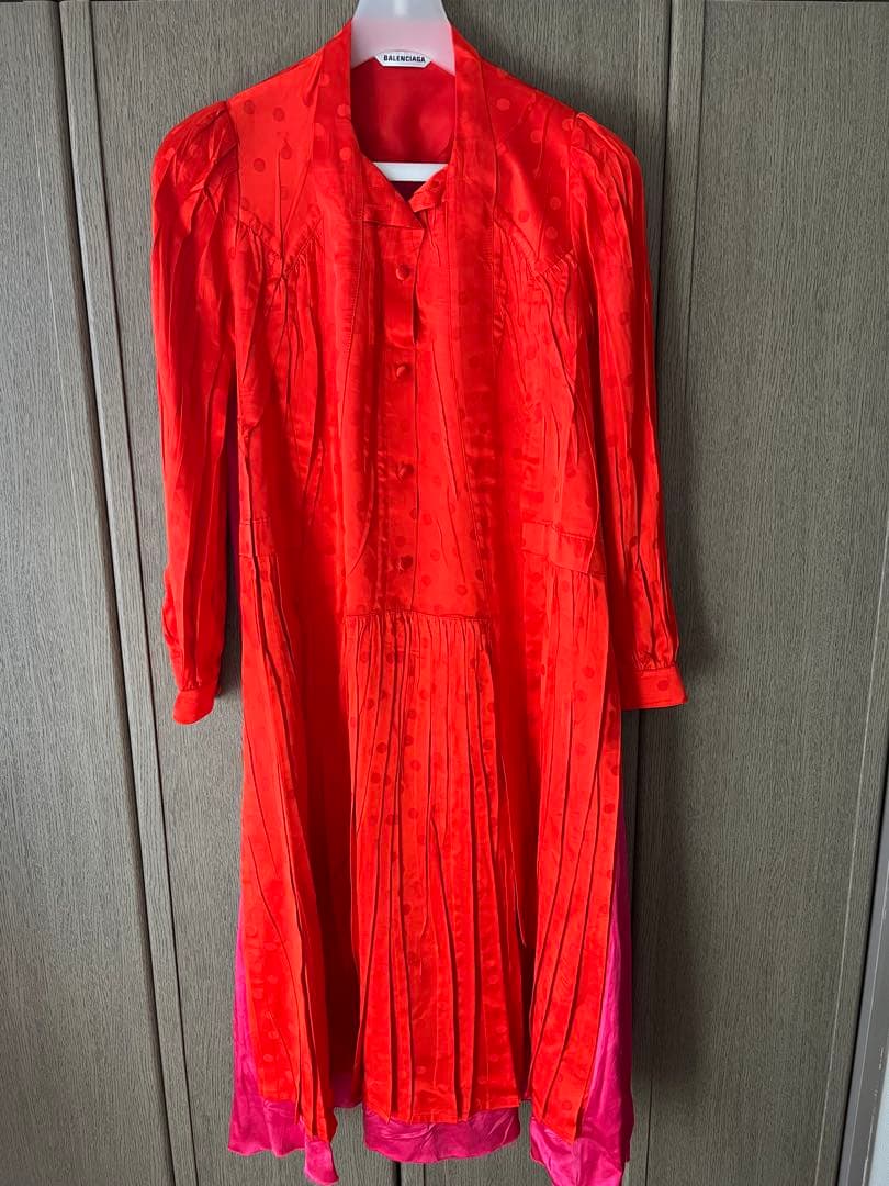 BALENCIAGA ドット柄プリーツワンピース タグ付き 21AW 値段交渉可