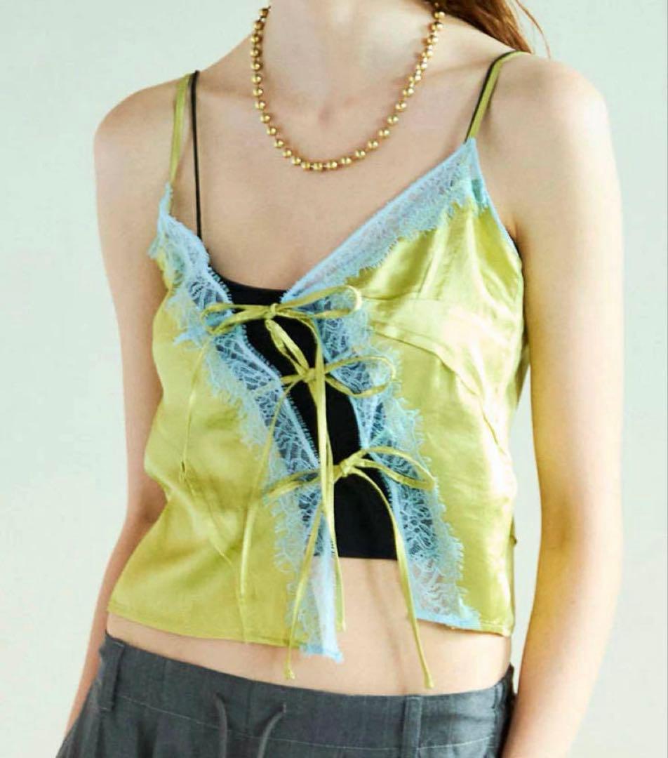 メゾンスペシャル　Lace Docking Satin Camisole Lace Docking Satin Camisole