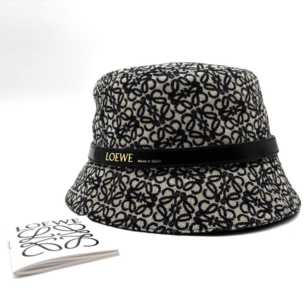 未使用保管品 ロエベ バケットハット リピート アナグラム ユニ