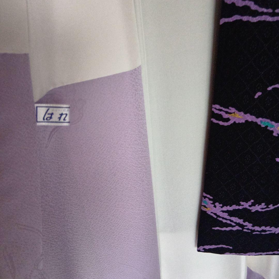 美品 上質小紋 友禅作家 千地泰弘 落款 黒と紫 ガード加工 正絹 - メルカリ