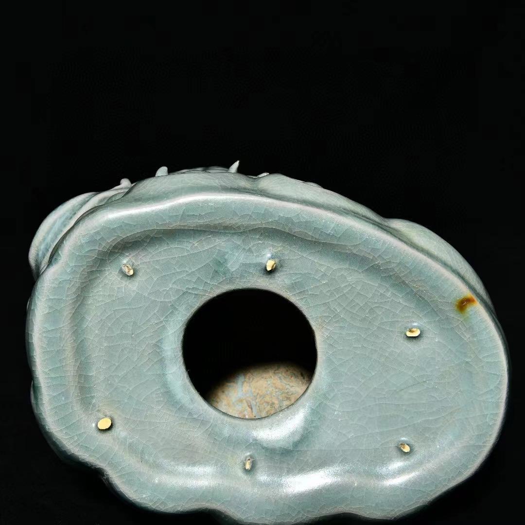 中国古美術・旧蔵の陶磁器、招福の瑞獣・19x30・案頭・置物・文房具