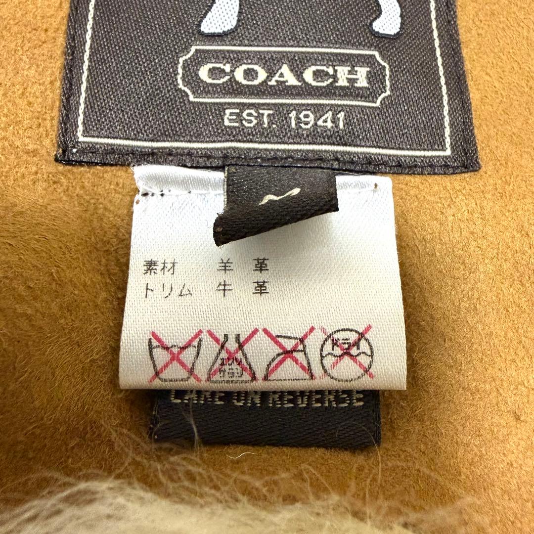 美品 COACH コーチ ポンチョ ムートン ファー ターンロック M アウター