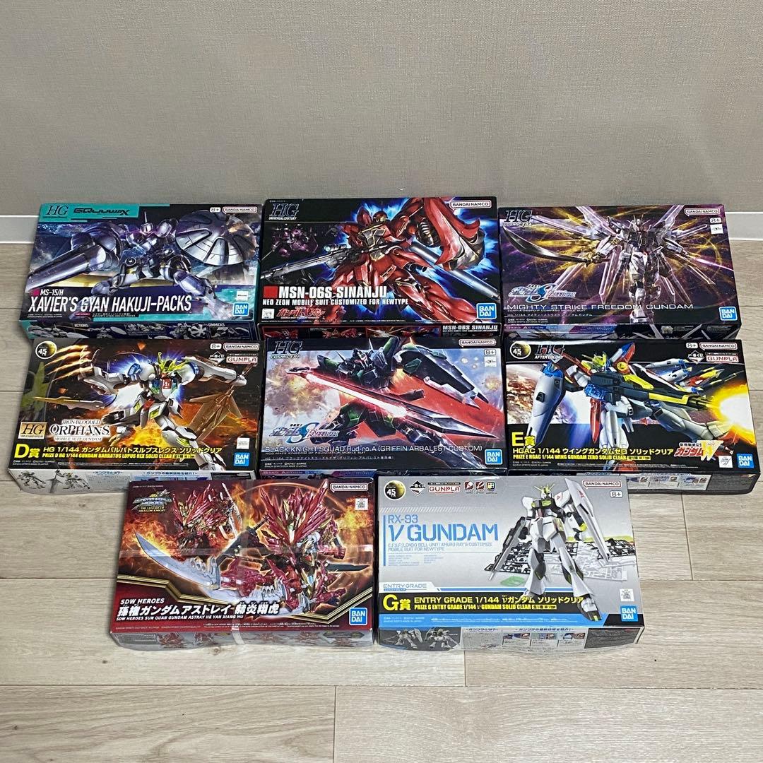 【まとめ】ガンプラ 8点セット（マイティーストライクフリーダム一番くじ景品 他） まとめ】ガンプラ 8点セット（マイティーストライクフリーダム一番くじ
