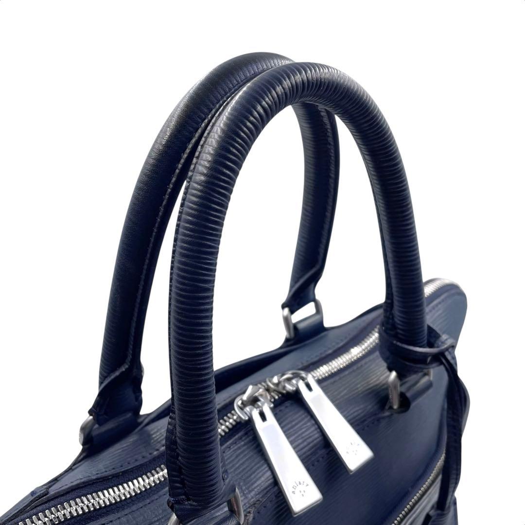 《美品》aniary アニアリー ビジネスバッグ ブリーフケース エピレザー 紺