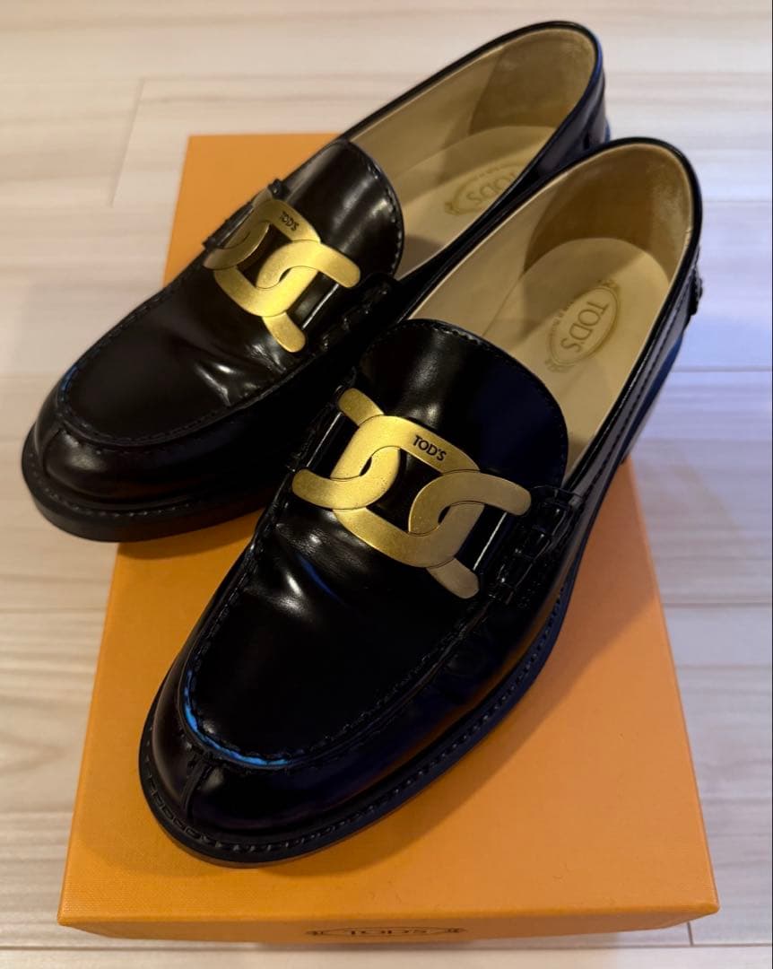 【美品】TODS トッズ　ケイト　ローファー　ブラック　37 1/2 楽天市場】TODS トッズ Leather Loafers レザー ローファー ケイト 本