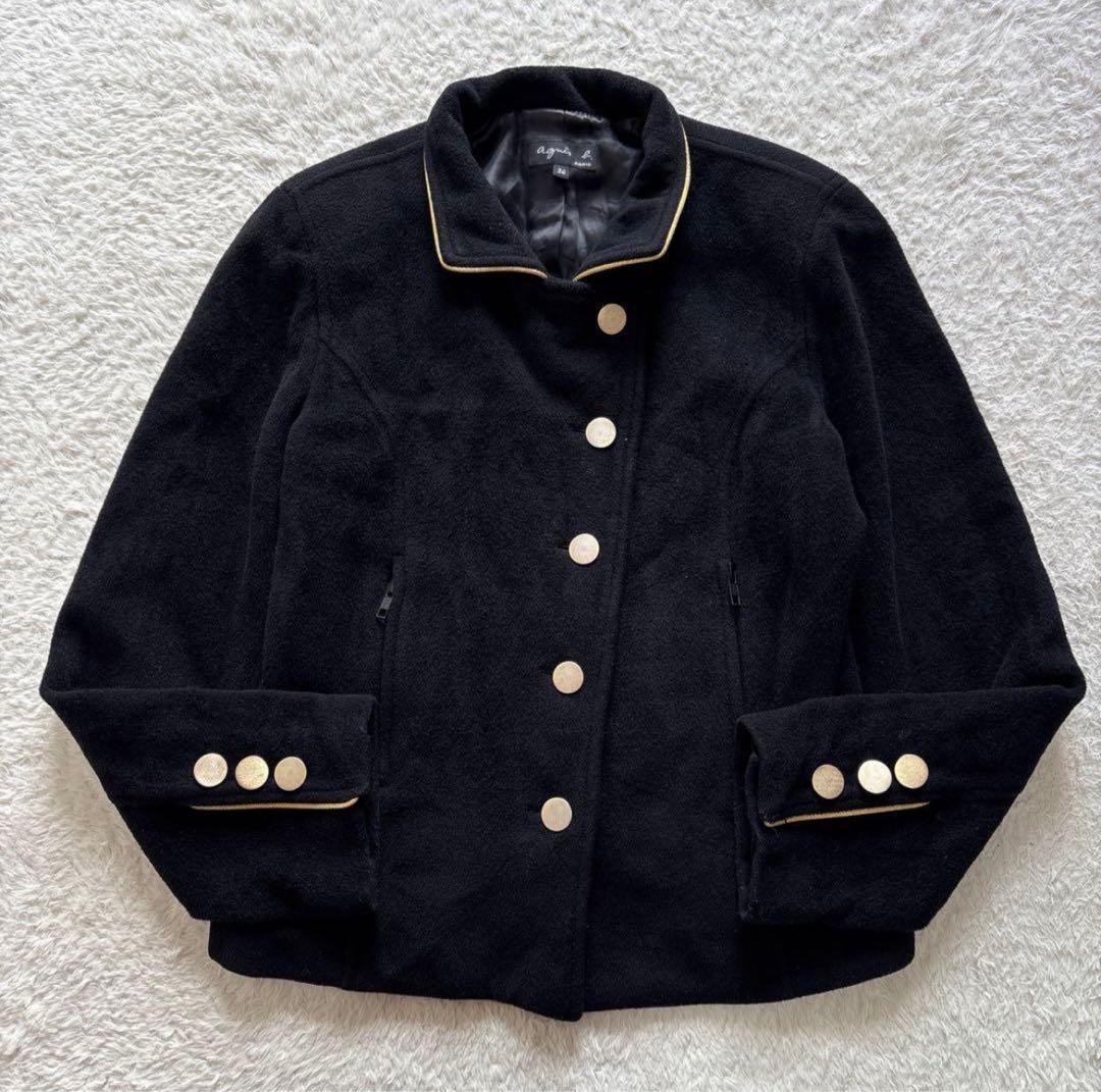 アニエスベー カシミヤ混ナポレオンジャケット 2020AW コート ブラック