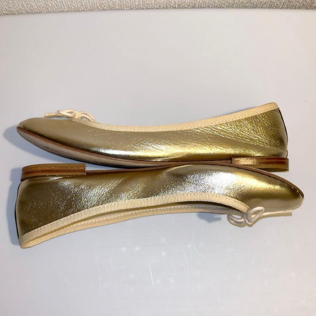 repetto カミーユ バレーシューズ フラット ゴールド 37.5