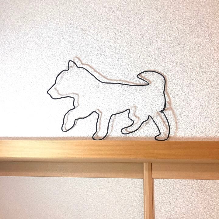 25】ワイヤークラフト ワイヤーアート 壁掛けインテリア 犬 いぬ 柴犬