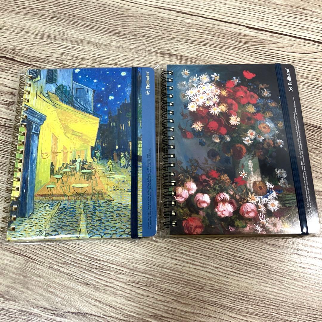 ロルバーン ポケット付メモ ノート 夜のカフェテラス 大ゴッホ展 2冊