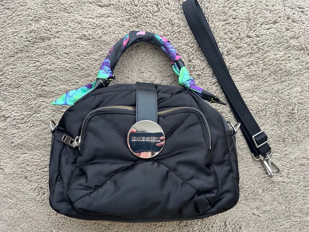 DIESEL LARA ブラック ナイロン カーフ 2WAY サッチェルバッグ - メルカリ