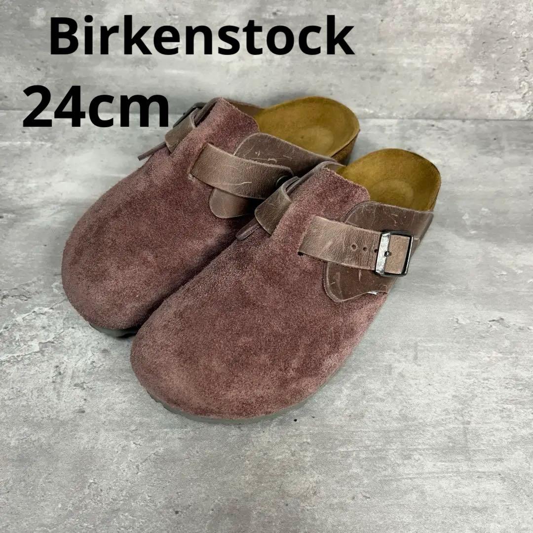 凵　ビルケンシュトック　ボストン　ナロー　24 レッドウッド　赤茶　サンダル　氺 BIRKENSTOCK（ビルケンシュトック） ボストン 国内正規品 BOSTON