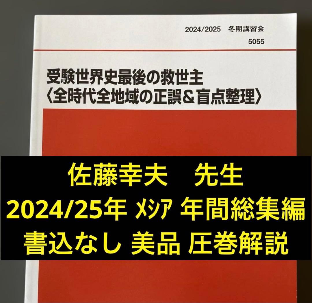 ほぼ最新版】代ゼミテキスト 受験世界史最後の救世主 佐藤幸夫 2025年