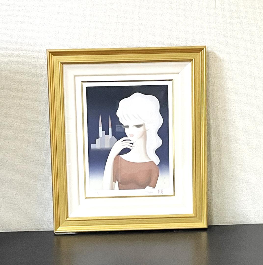 東郷青児 【赤い塔】 シルクスクリーン 直筆サイン 印章有り - メルカリ