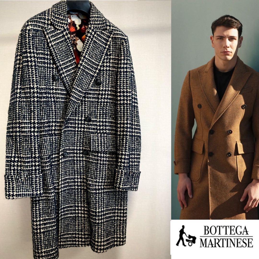 16.5万 BOTTEGA MARTINESE グレンチェックチェスターコート - メルカリ