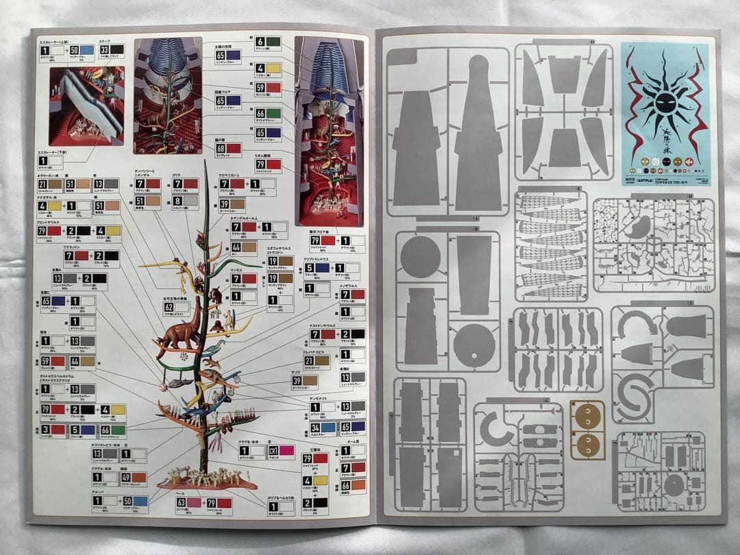 海洋堂 太陽の塔 1/200 未組立 箱・説明書完備 金メッキパーツ 万博