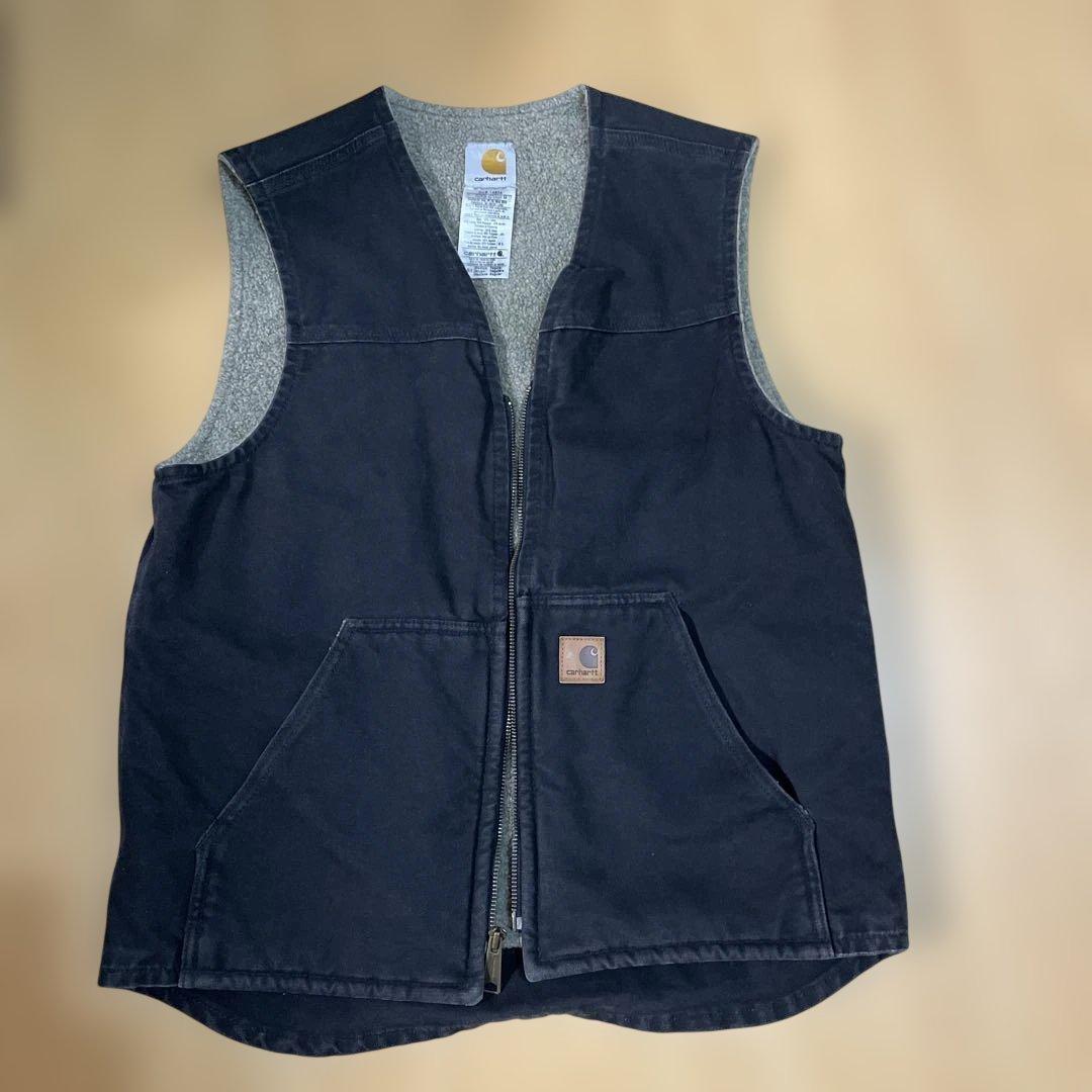 Carhartt ブラックベスト M ヴィンテージ　古着　ダックベスト USA製 M ブラック 黒 ダックベスト ベスト Carhartt ダック 古着