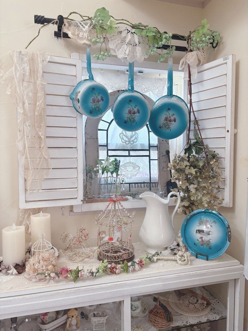 フランスアンティークホーロー♡JAPY社 ウェディングセット一部 片手鍋