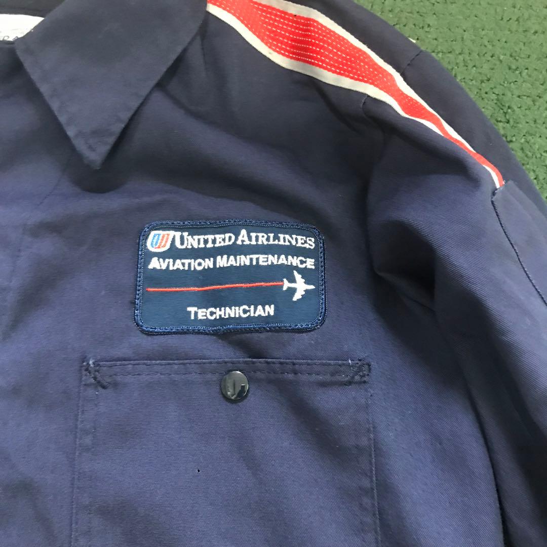 希少 ユナイテッド航空 整備士 メカニック つなぎ オーバーオール 年代物