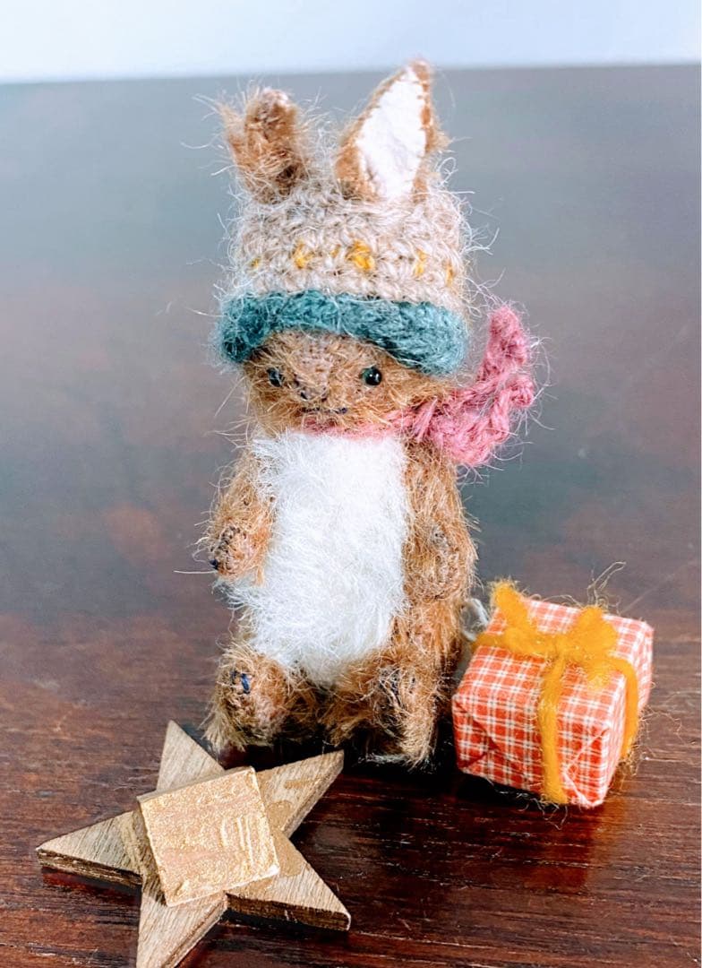 moriのえほん×三浦こずえコラボ作品　クリスマスの準備　ミニチュア　ぬいぐるみ