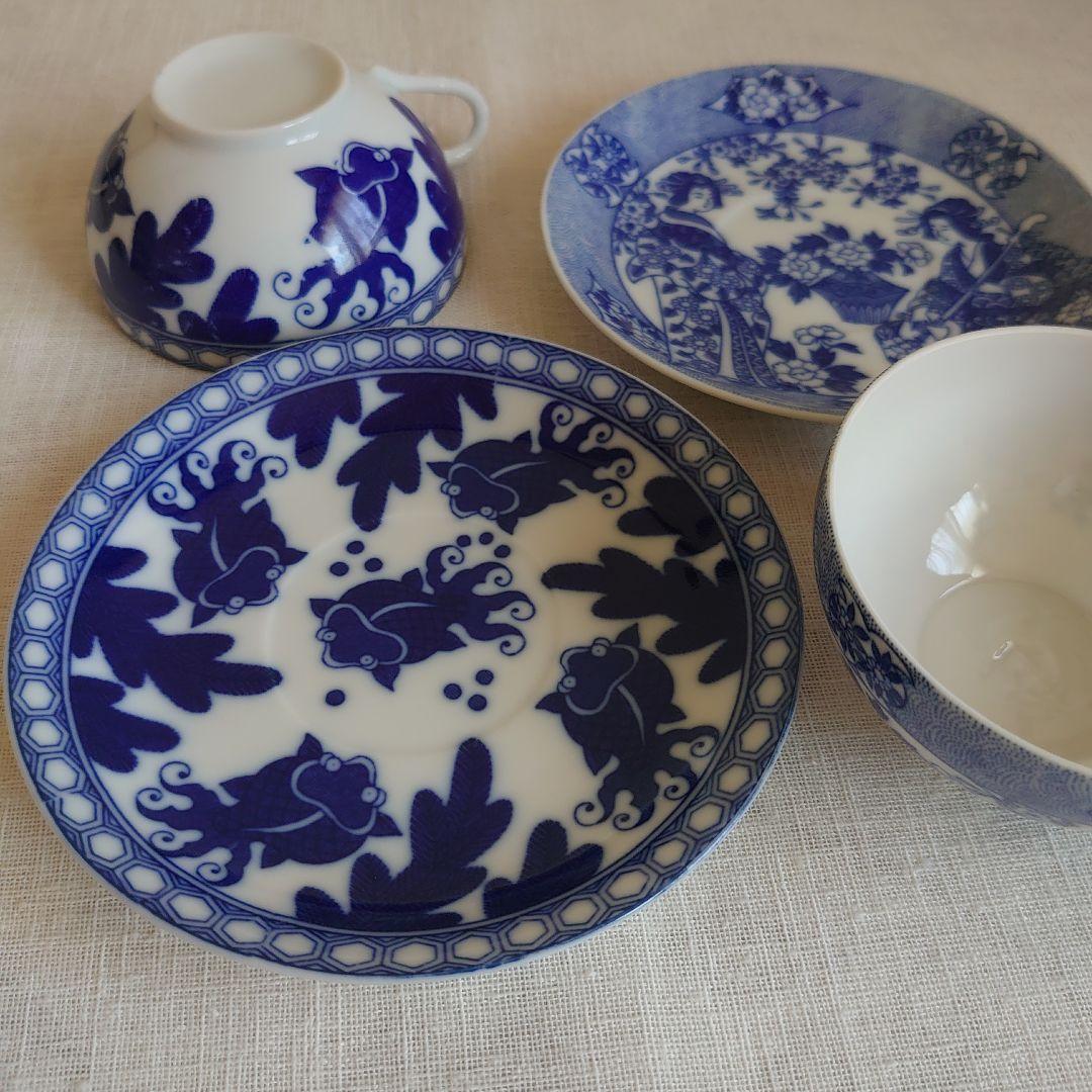 エッグシェル 透かし 金魚 芸者 カップ&ソーサー 2客 - メルカリ