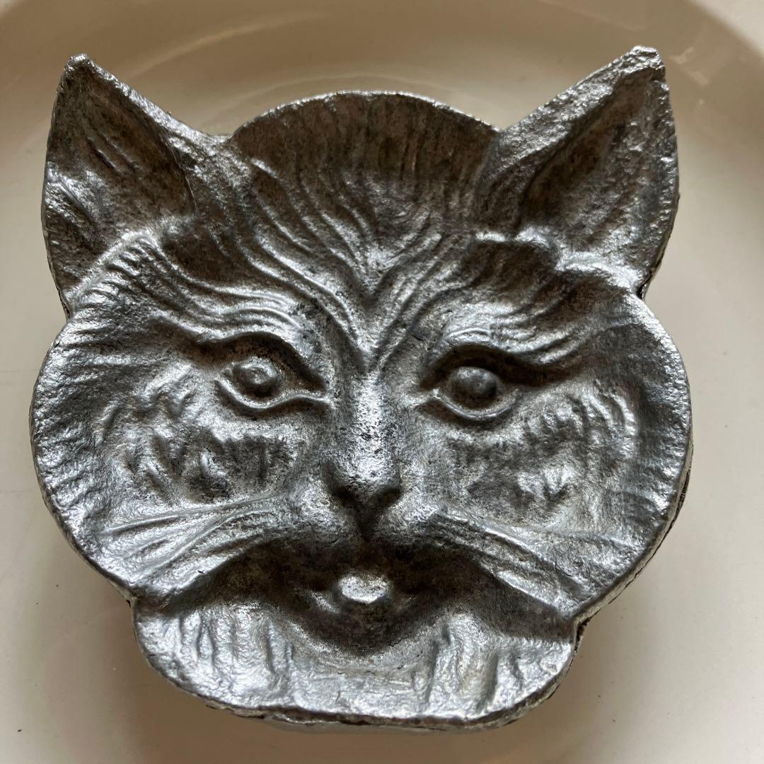 フランスアンティーク猫トレイ 猫皿 猫フェイスプレート フランス