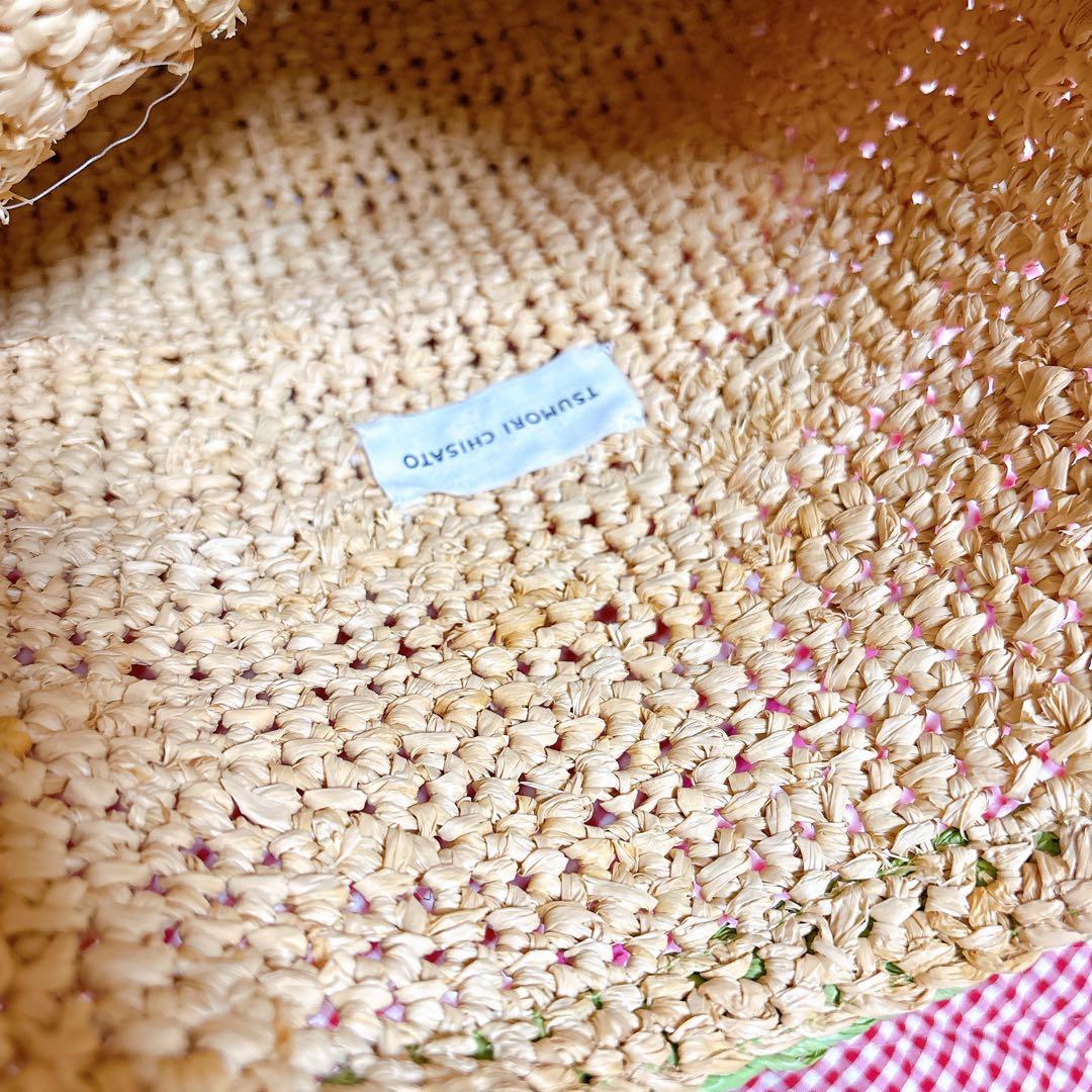 新品未使用】ツモリチサト＊籠バッグ＊スイカ＊カラフル＊ビーズパール