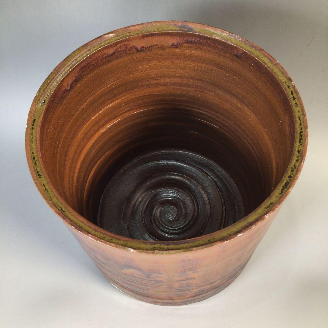 M778 水指 『越州五智窯 木村隆造』『一重口水指』 共箱 茶道具