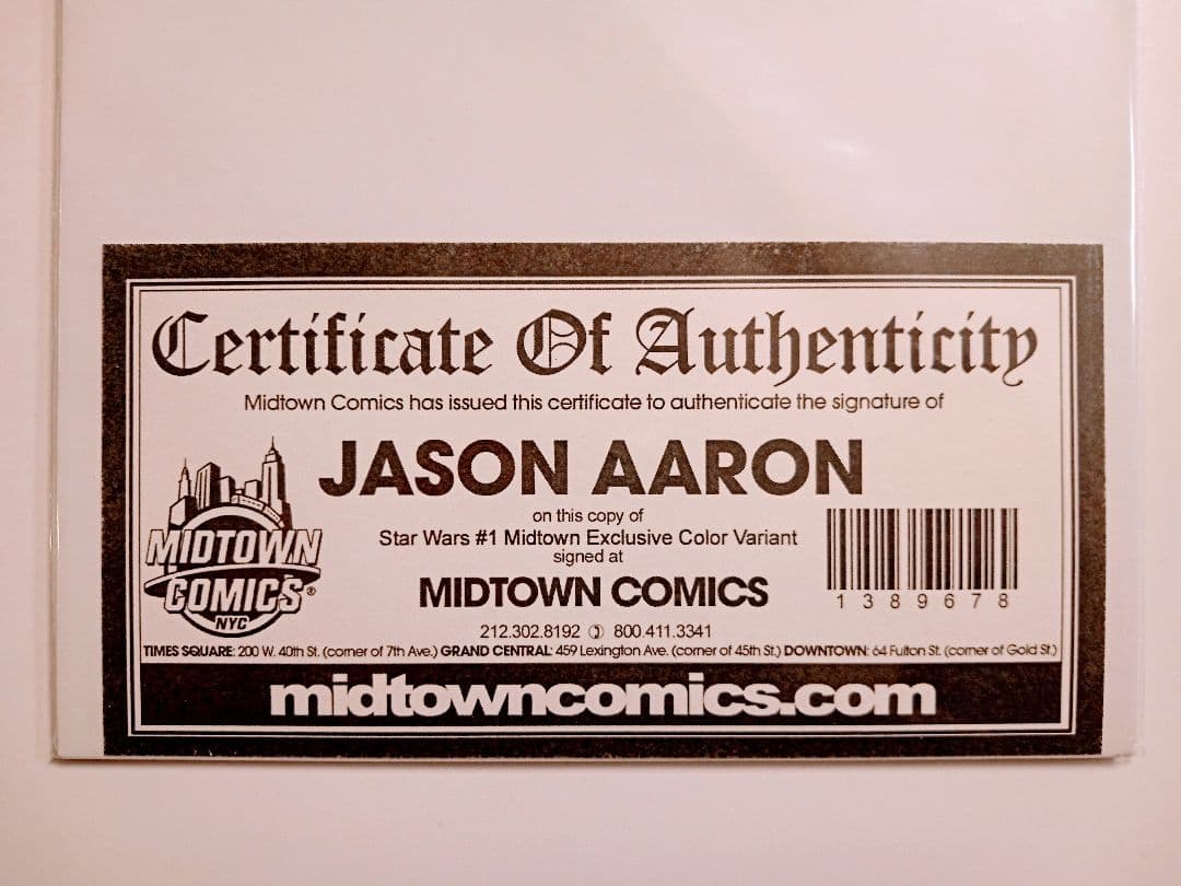 Star Wars☆Mark Brooks＆Jason Aron直筆サインカバー 人気