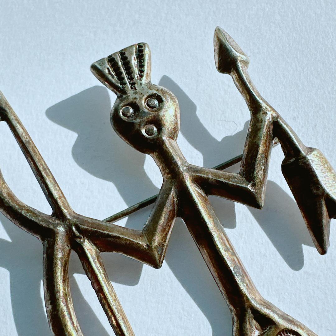 J133】ヴィンテージ ナバホ族 シルバー ピン ブローチ - メルカリ