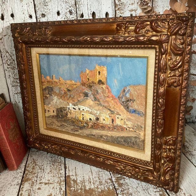 sumikosan様専用 シリア十字軍の城 肉筆 油彩 絵画 F4号 風景画 | Shop