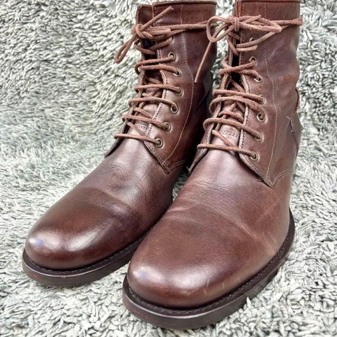 【美品】ブッテロ ワークブーツ レースアップ B1101 ブラウン 27.5 BUTTERO（ブッテロ） B1101 スエード レースアップ ブーツ 39 1/2