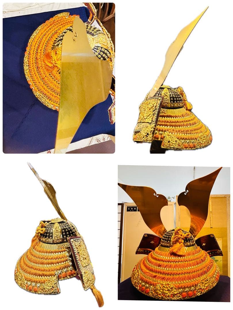 平安武久作智尚20号飾兜五月人形正絹緋糸緘本金箔押唐櫃