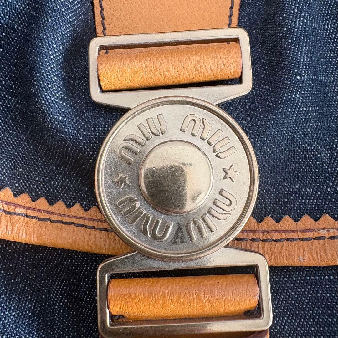 ル*フ様 【miumiu】イタリア製・デニム異素材コンビバッグ - メルカリ