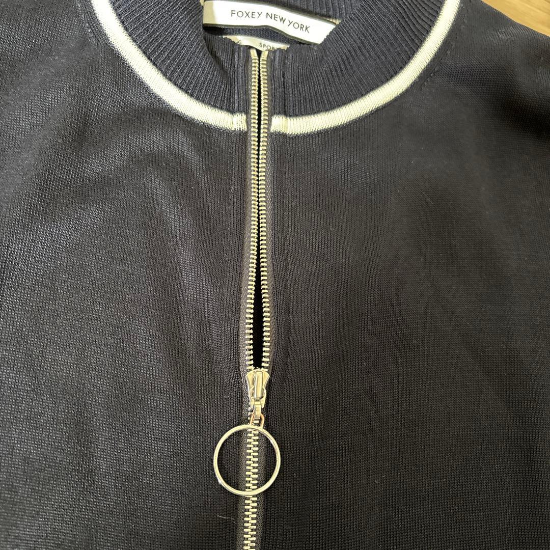 FOXEY NEW YORK SPORTSネイビー ジップアップカーディガン - メルカリ