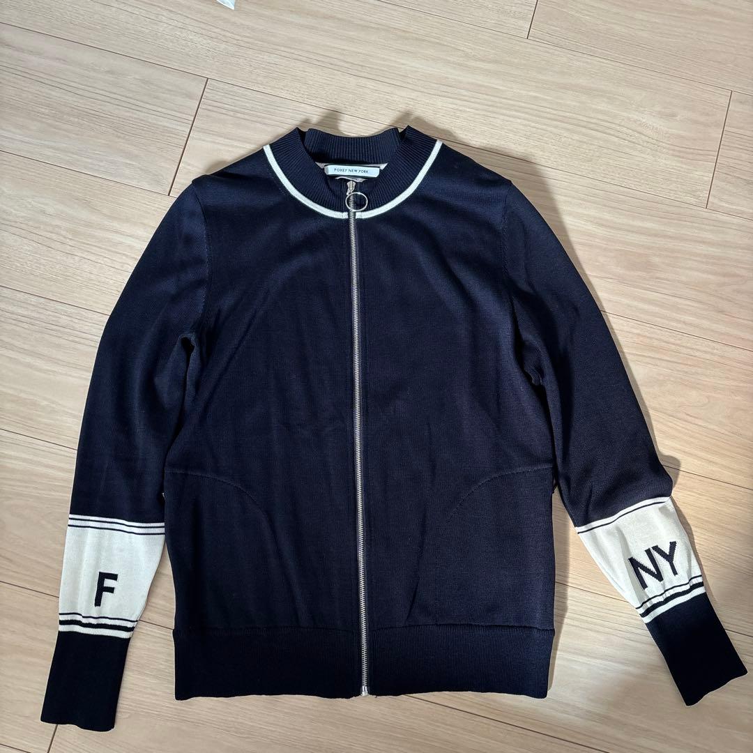 ゆんFOXEY NEW YORK SPORTSジップアップカーディガン FOXEY NEW YORK SPORTSネイビー ジップアップカーディガン - メルカリ